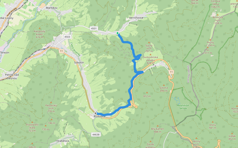 [Z] Rudoltice - Vernířovice walking route map in Vernířovice