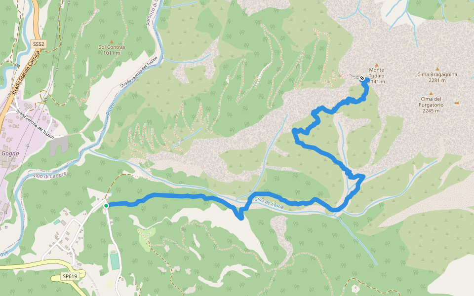 Sentiero attrezzato dei Mède walking route map in Pinié
