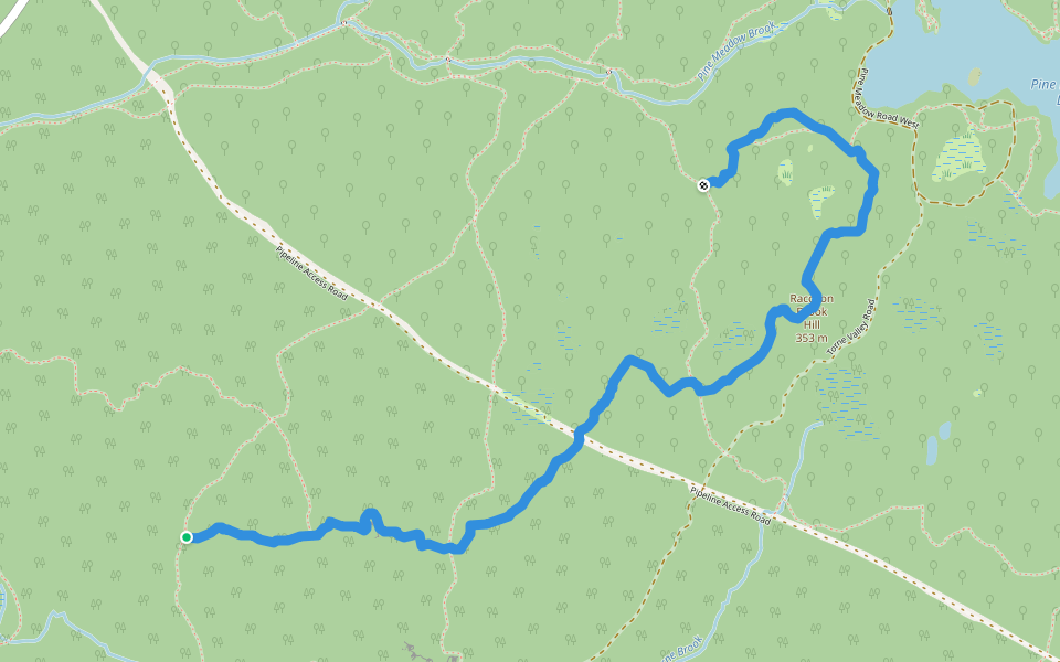 Raccoon Brook Hills Trail walking route map in Airmont