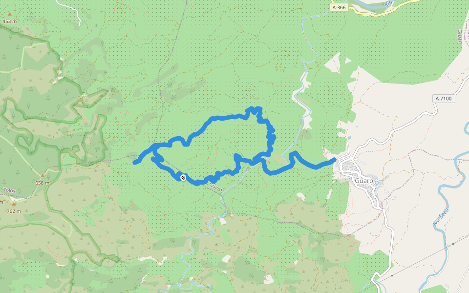PR-A 274 Guaro - Puerto Alto walking route map in Monda
