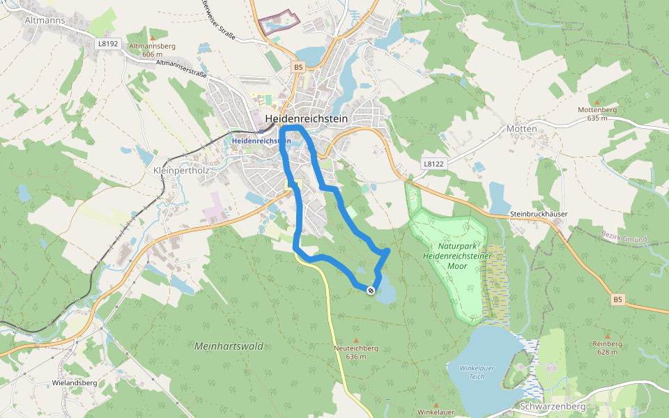Gemeindeteich walking route map in Heidenreichstein