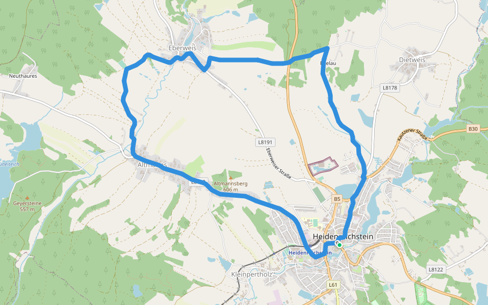 Wanderweg Eberweis walking route map in Heidenreichstein