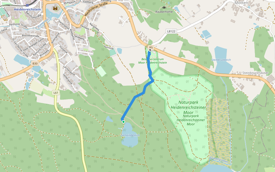 Teichweg walking route map in Heidenreichstein