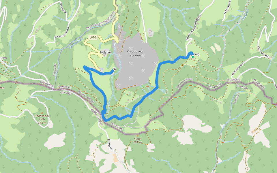 Geowanderung walking route map in Oberhaag