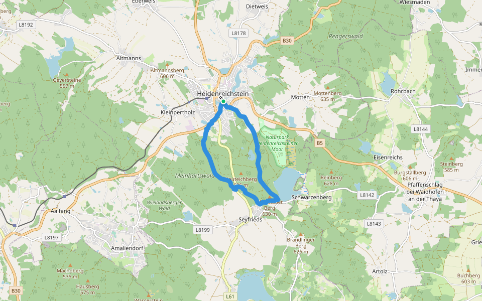 Winkelauerteich Weg walking route map in Heidenreichstein
