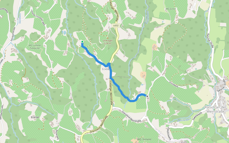 Eckberg - Steinbach - Ratsch - Variante walking route map in Eckberg