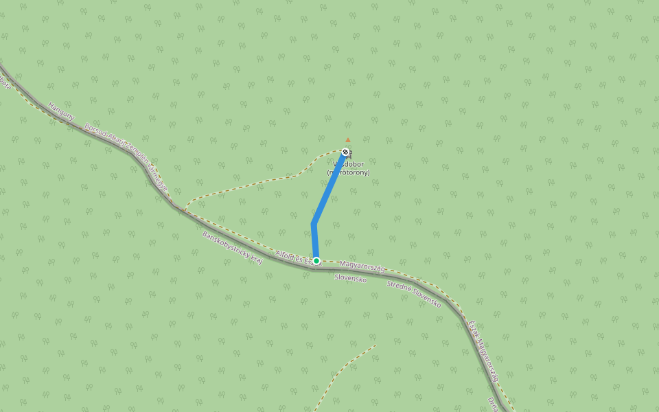 Z■ (Barátfő) walking route map in Hangony