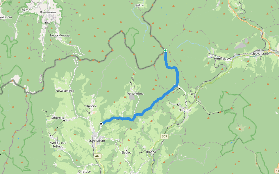 [M] Pod Starým kopcem - Smrk walking route map in Skorošice