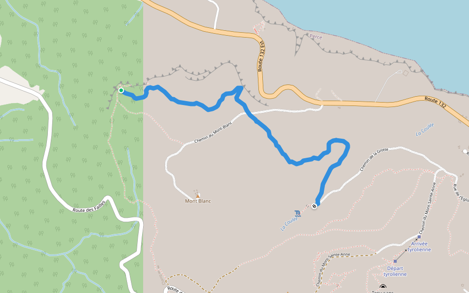 Sentier de la Grande Coupe walking route map in Percé