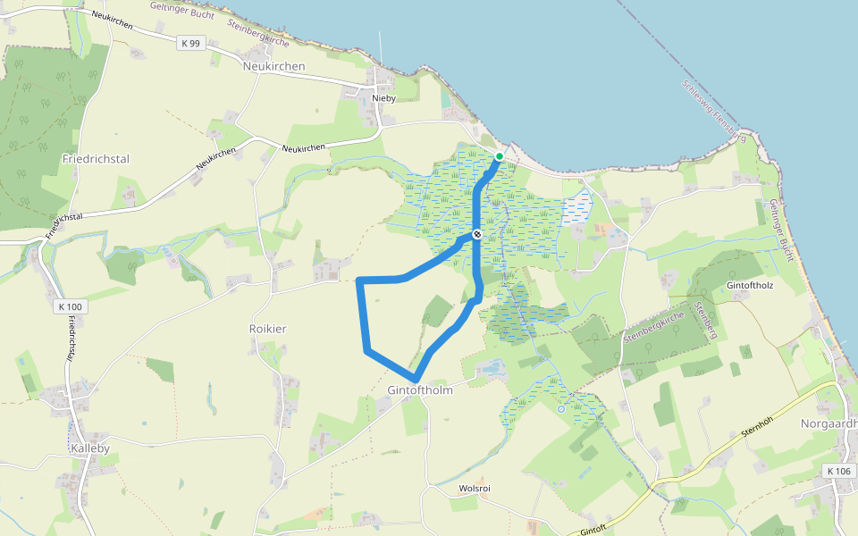Habernisser Moor: Rundweg 6 walking route map in Quern