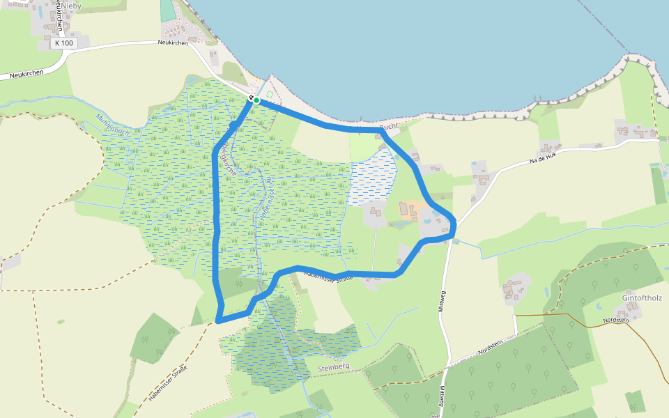 Habernisser Moor: Rundweg 5 walking route map in Quern