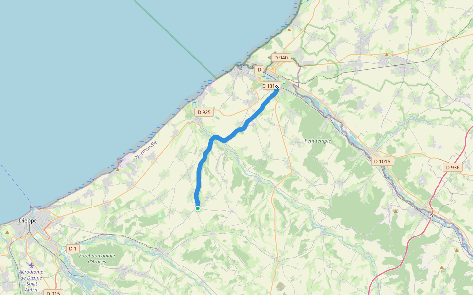 Chemin Vert du Petit Caux walking route map in Petit-Caux