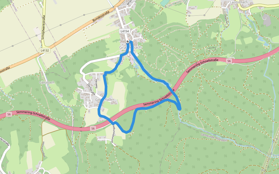 Rundweg Grafenbach walking route map in Sankt Valentin-Landschach