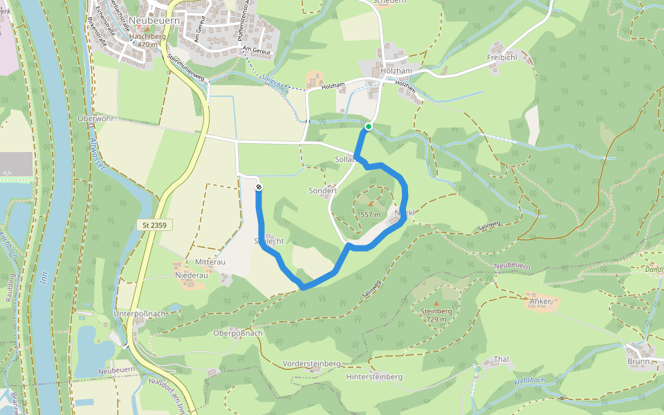 Panoramaweg walking route map in Neubeuern
