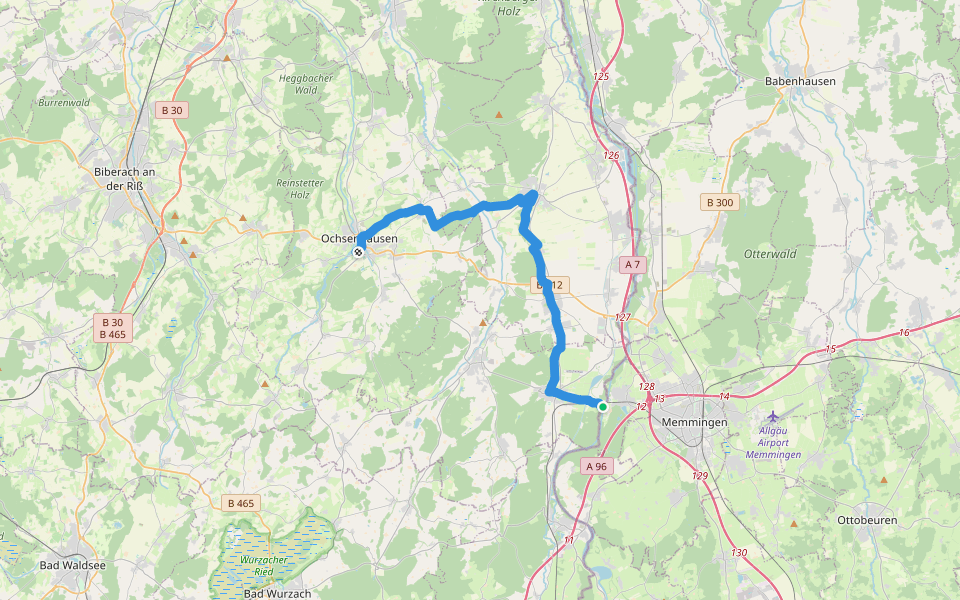 Via Sancti Martini HW-35-01 Tannheim - Ochsenhausen walking route map in Tannheim