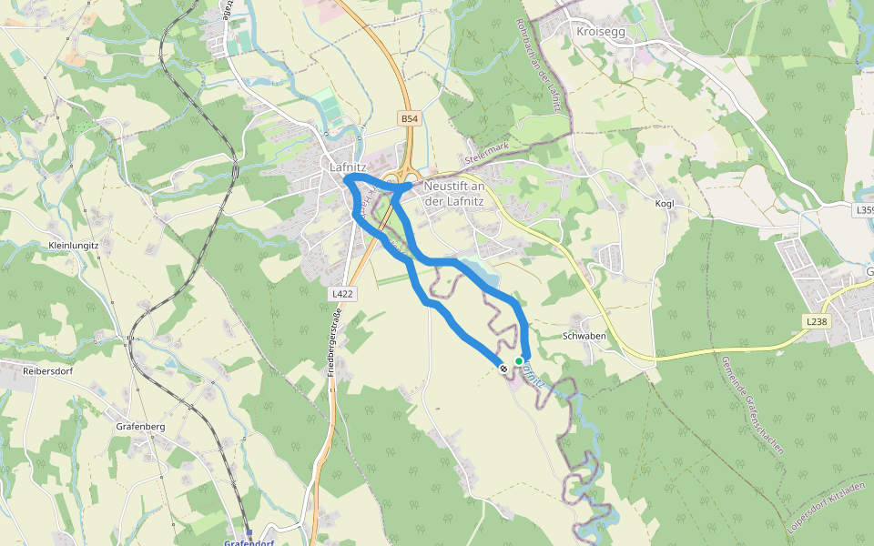 Lafnitz Rundwanderweg L3 walking route map in Lafnitz