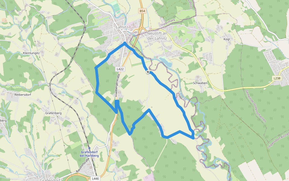 Lafnitz Rundwanderweg L4 walking route map in Lafnitz