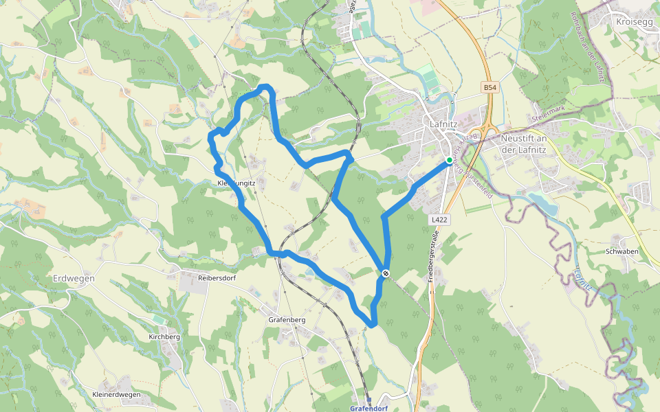 Lafnitz Rundwanderweg L5 walking route map in Lafnitz