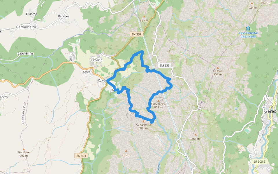Trilho da Cidada da Calcedónia walking route map in Covide