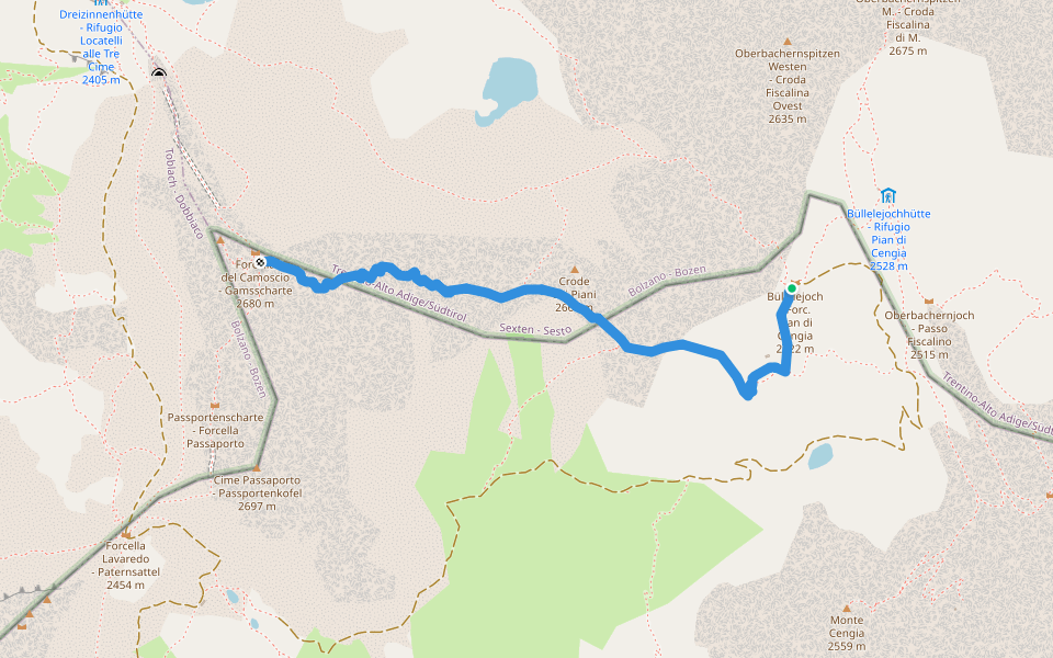 Sentiero attrezzato "delle Forcelle" al Paterno - Gamsschartensteig