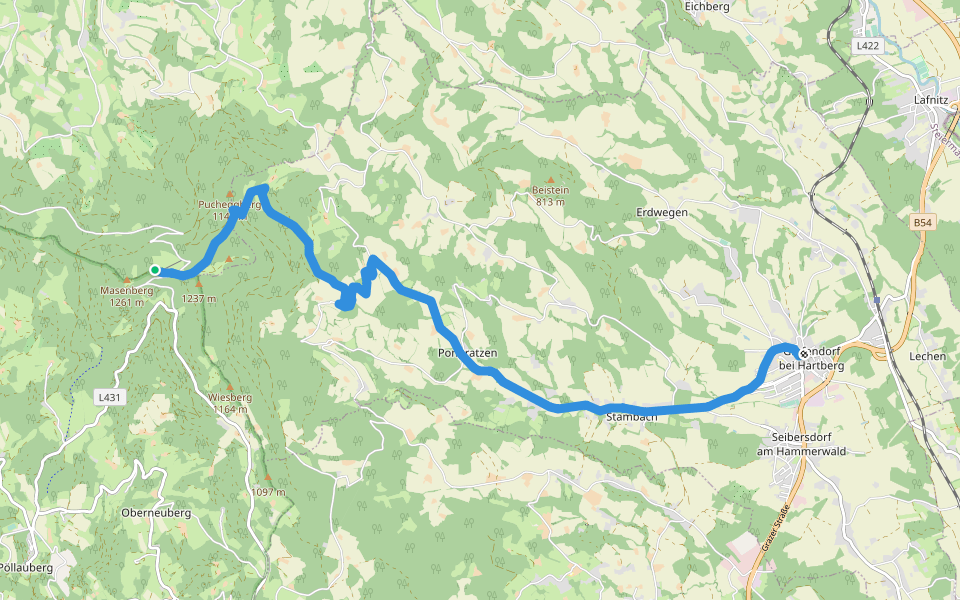 Grafendorf Masenberg Weg 18 walking route map in Schachen bei Vorau