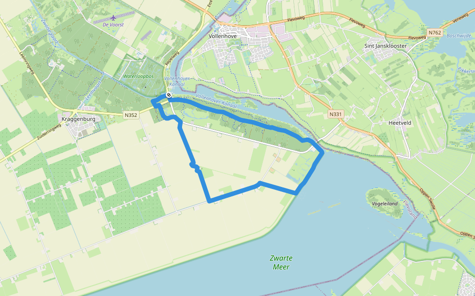 Dagwandeling Oud-Kraggenburg walking route map in Zeewolde