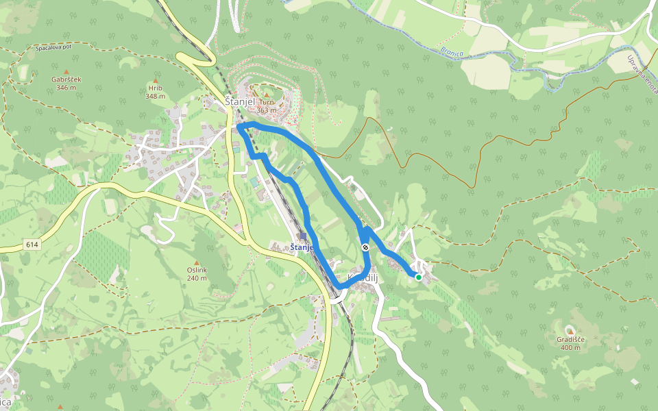 Fabianijeva pot walking route map in Kobdilj
