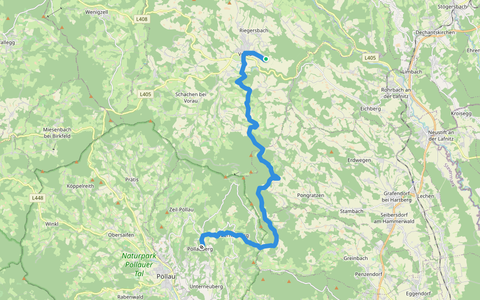 Pankaratiusweg Pöllauberg - Vorau walking route map in Vorau