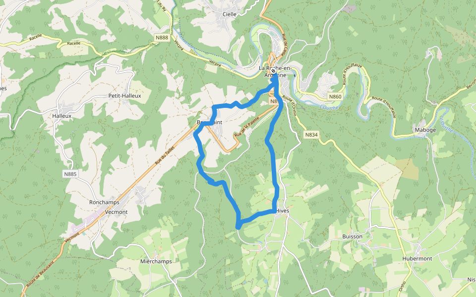 9. Beausaint walking route map in La Roche-en-Ardenne