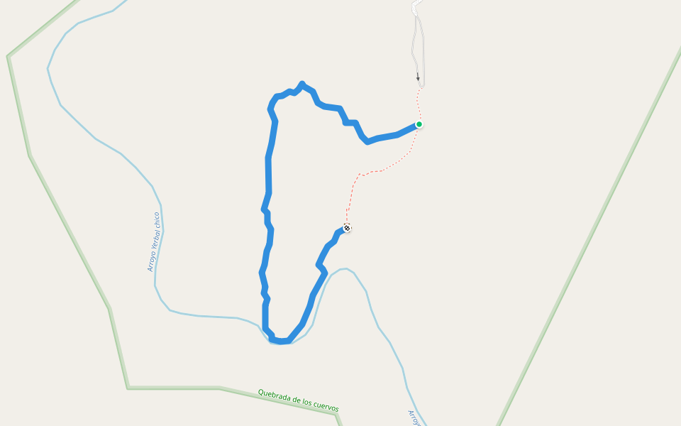 Sendero de la Quebrada walking route map in Santa Clara De Olimar