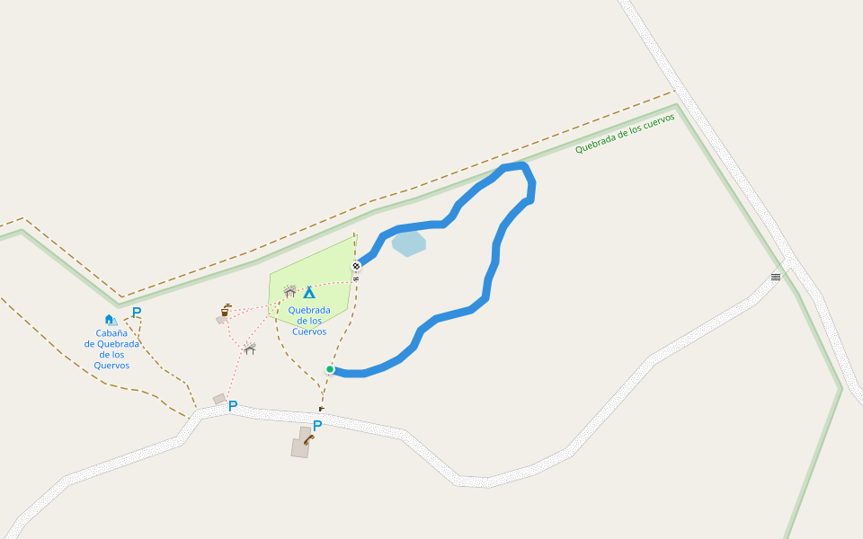 Sendero del Pastizal walking route map in Isla Patrulla