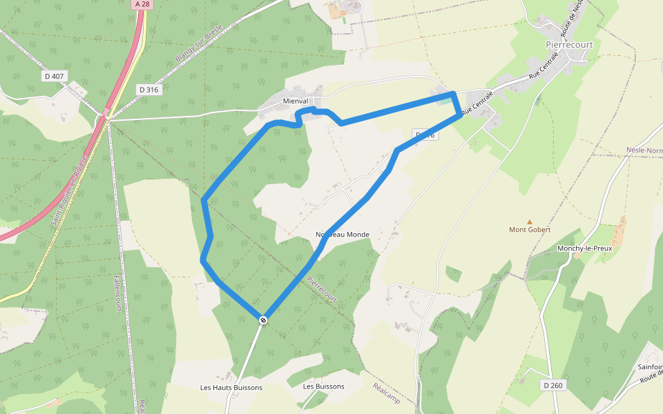 Circuit Maître Jean walking route map in Réalcamp