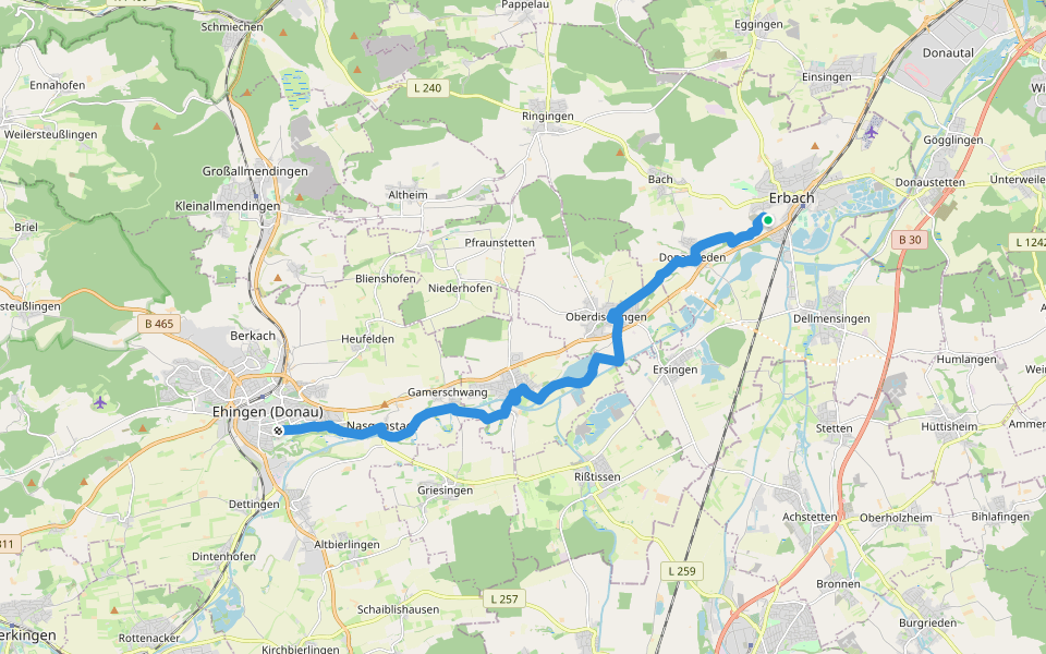 Via Sancti Martini HW-35-05b Erbach - Ehingen walking route map in Erbach