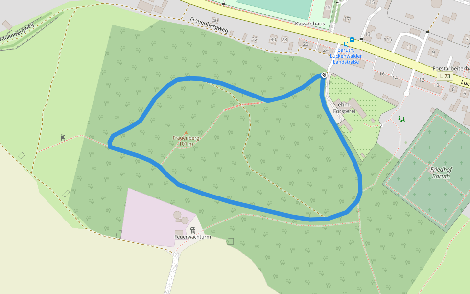 Baruth-Parkrunde walking route map in Baruth/Mark