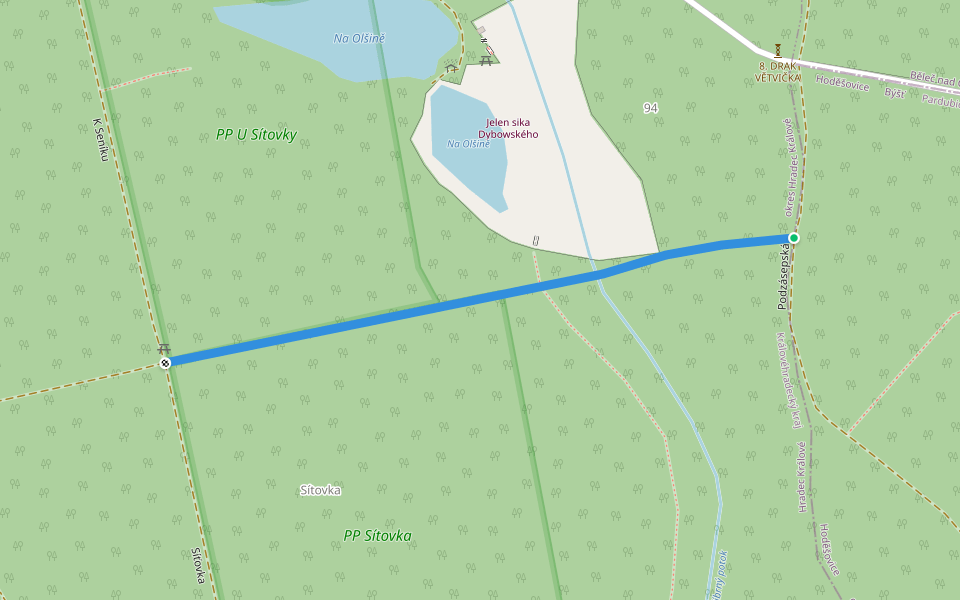 Naučná stezka Mrtvé dřevo walking route map in Býšť