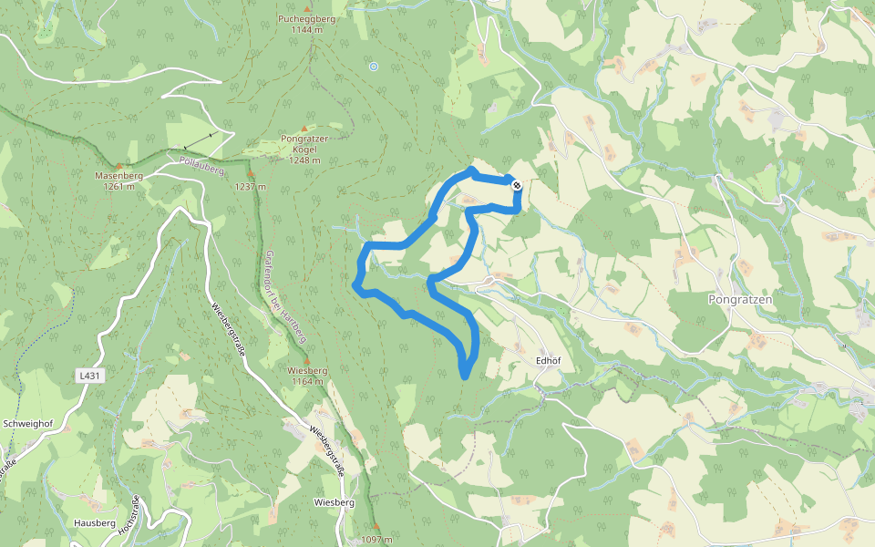 Stambach Weg 14 walking route map in Pongrazen