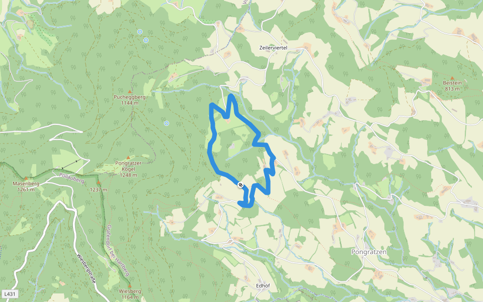 Stambach Weg 4 walking route map in Pongrazen