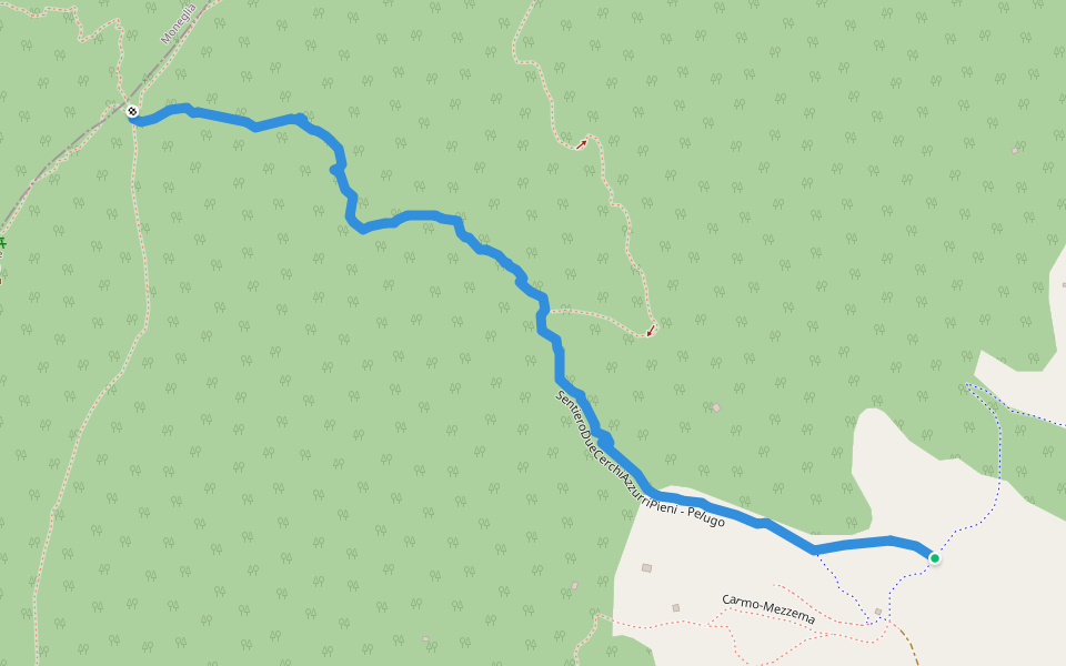 Collegamento 640-641 walking route map in Mezzema