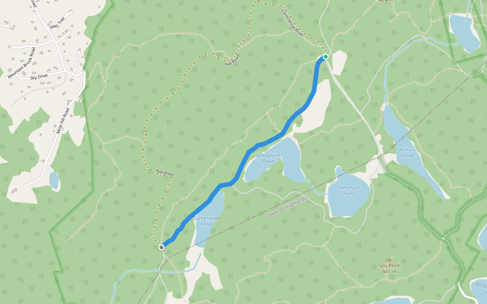 Sutherland Road walking route map in Cornwall