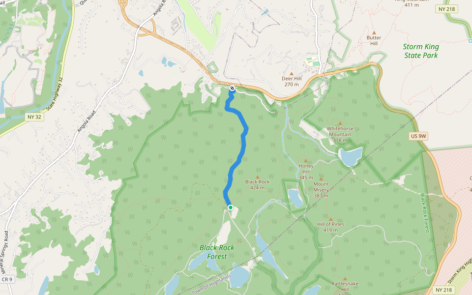 Hulse Road walking route map in Cornwall