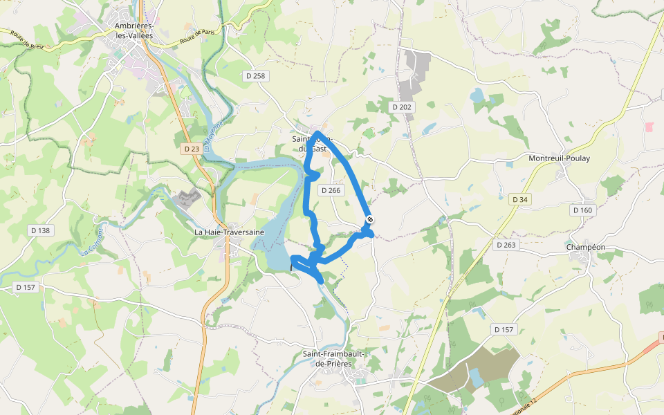 Le Barrage et les Coteaux Escarpés walking route map in Saint-Loup-du-Gast