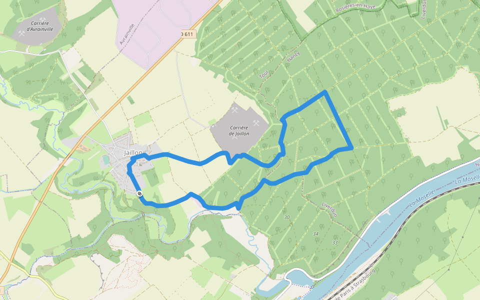 Circuit de Jaillon walking route map in Jaillon