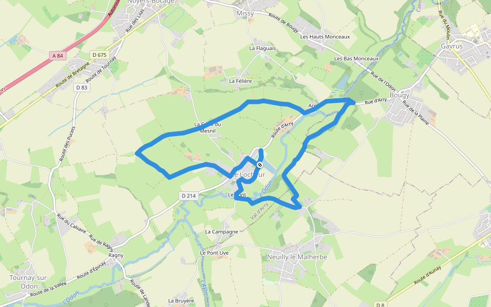 Autour de Le Locheur walking route map in Val d'Arry