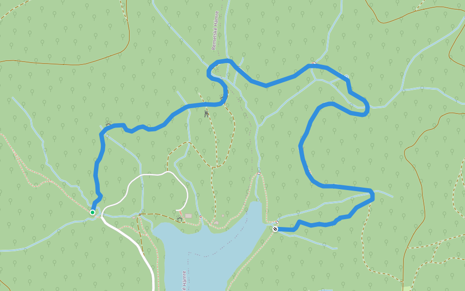 Lesnícky náučný chodník Morské oko walking route map in Remetské Hámre