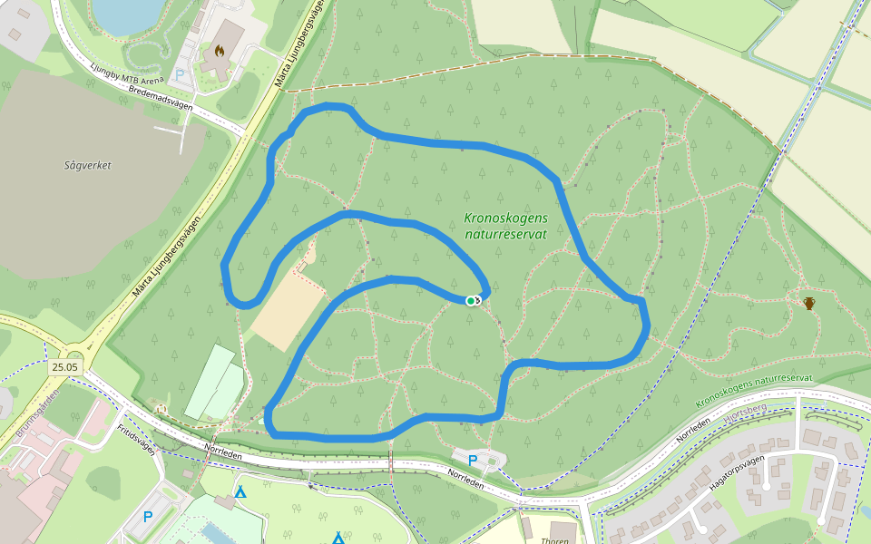2,6 km walking route map in Ljungby