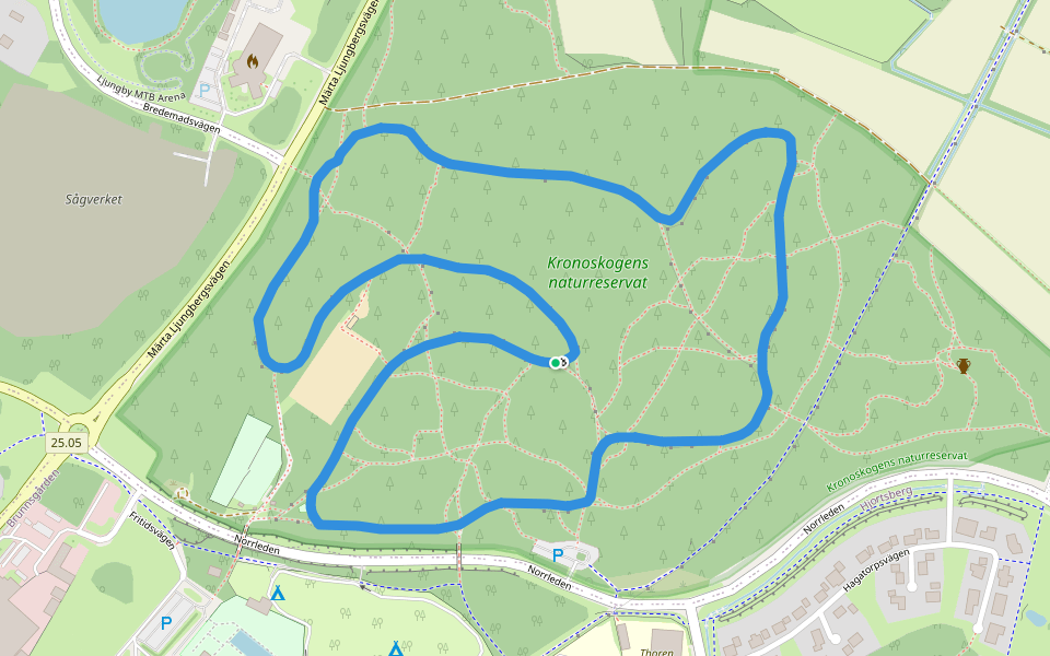 3 km walking route map in Ljungby