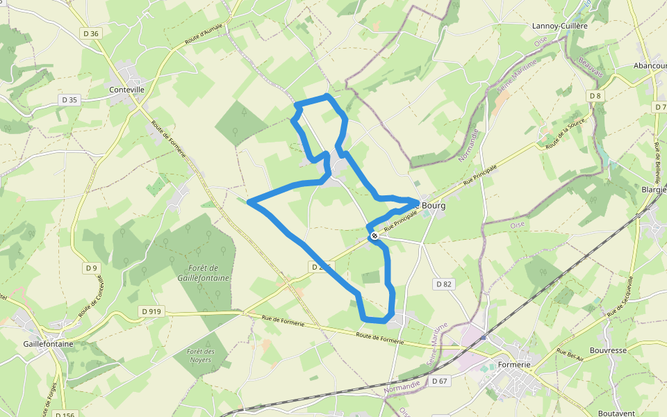 Le Bois des Puits walking route map in Criquiers
