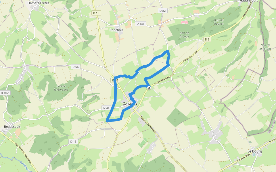 Le Hallegouche walking route map in Conteville
