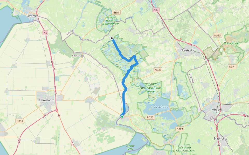 Zuiderzeepad - 18 walking route map in Vollenhove