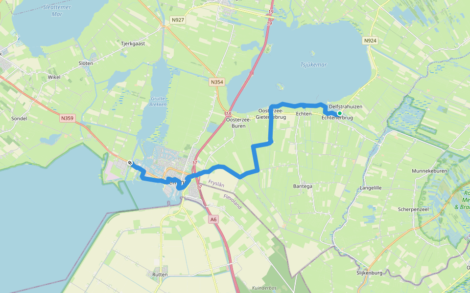Zuiderzeepad - 20 walking route map in Delfstrahuizen